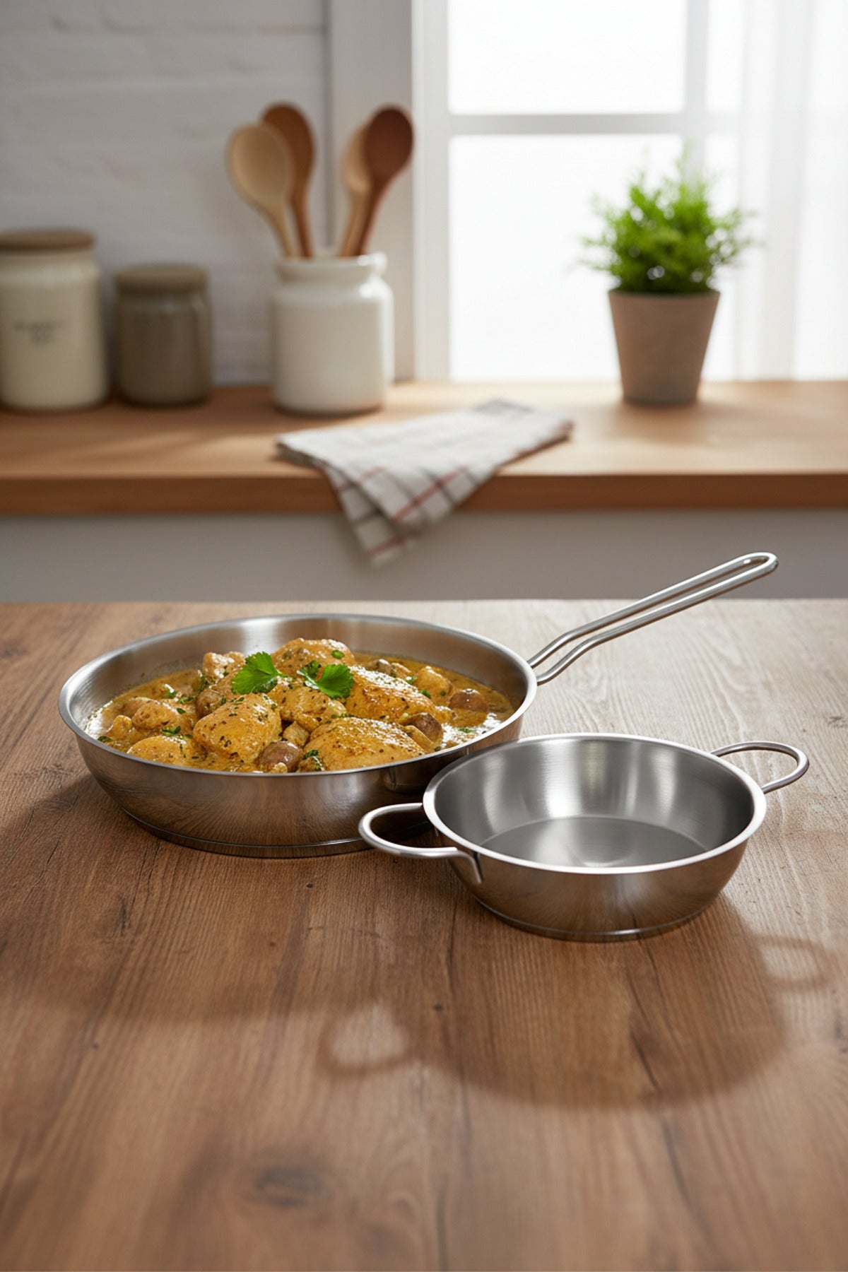 xBernardo Macro 2 Piece Steel Frying Pan Set