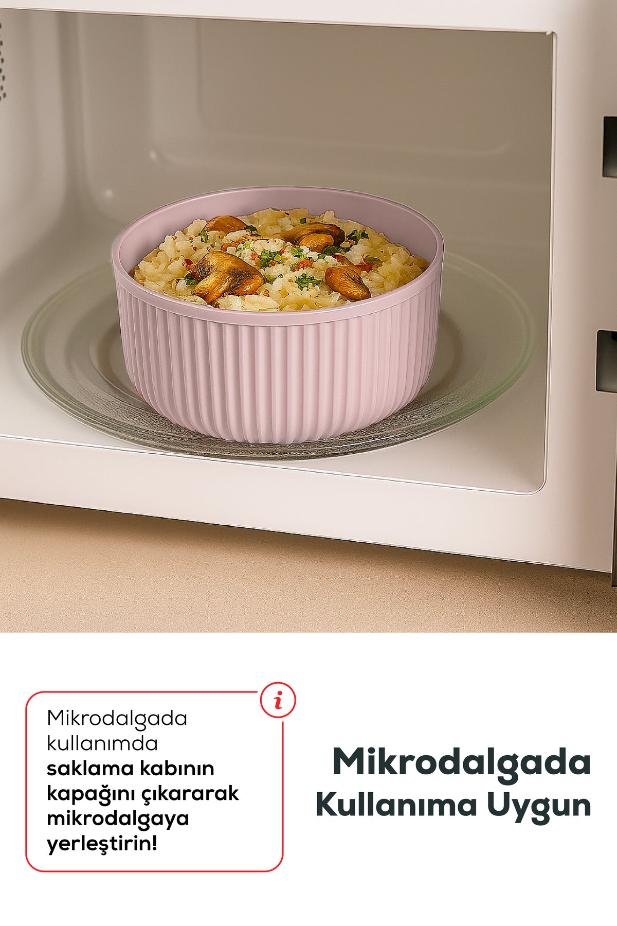 Set de 8 Recipiente Rotunde de Depozitare cu Dungi Roz | 2,5 1,5 0,80 0,45 L | Compatibil cu Cuptorul cu Microunde și Congelatorul