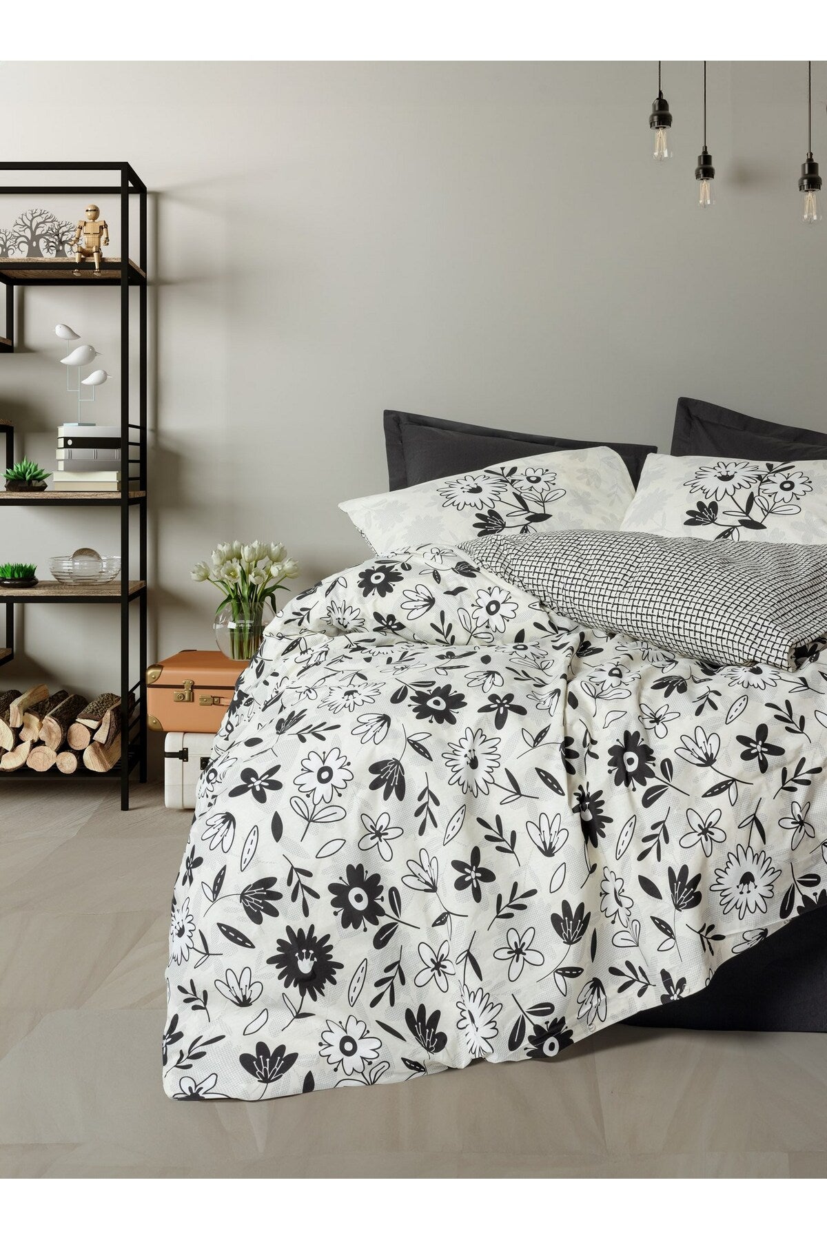 Ranforce Double Quilt Cover Set Quilt Cover: 200 X 220 Cm Flat Sheet: 240 X 260 Cm Pillowcase: 50 X 70 Cm (2 Pieces) Black