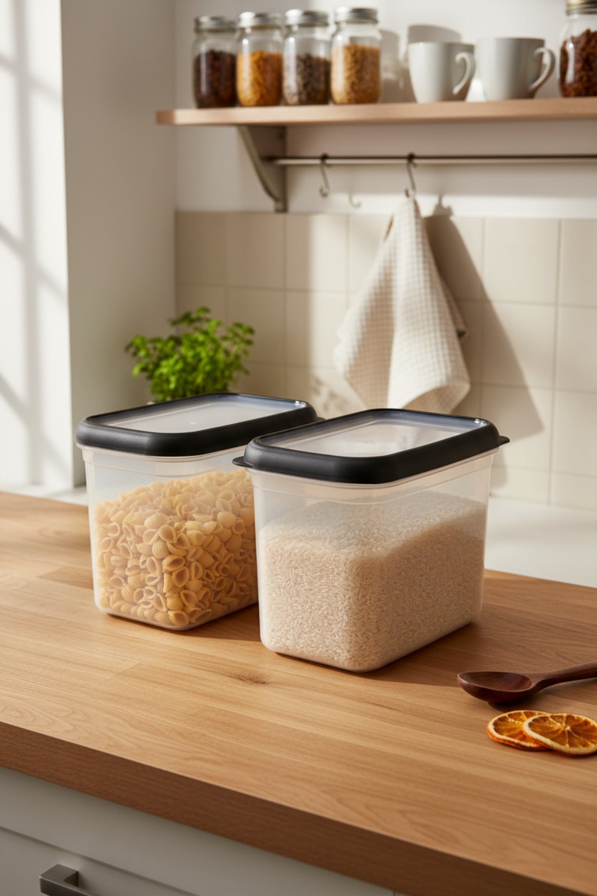 Set containere de depozitare xBernardo Hide Plus, 2 piese, negru