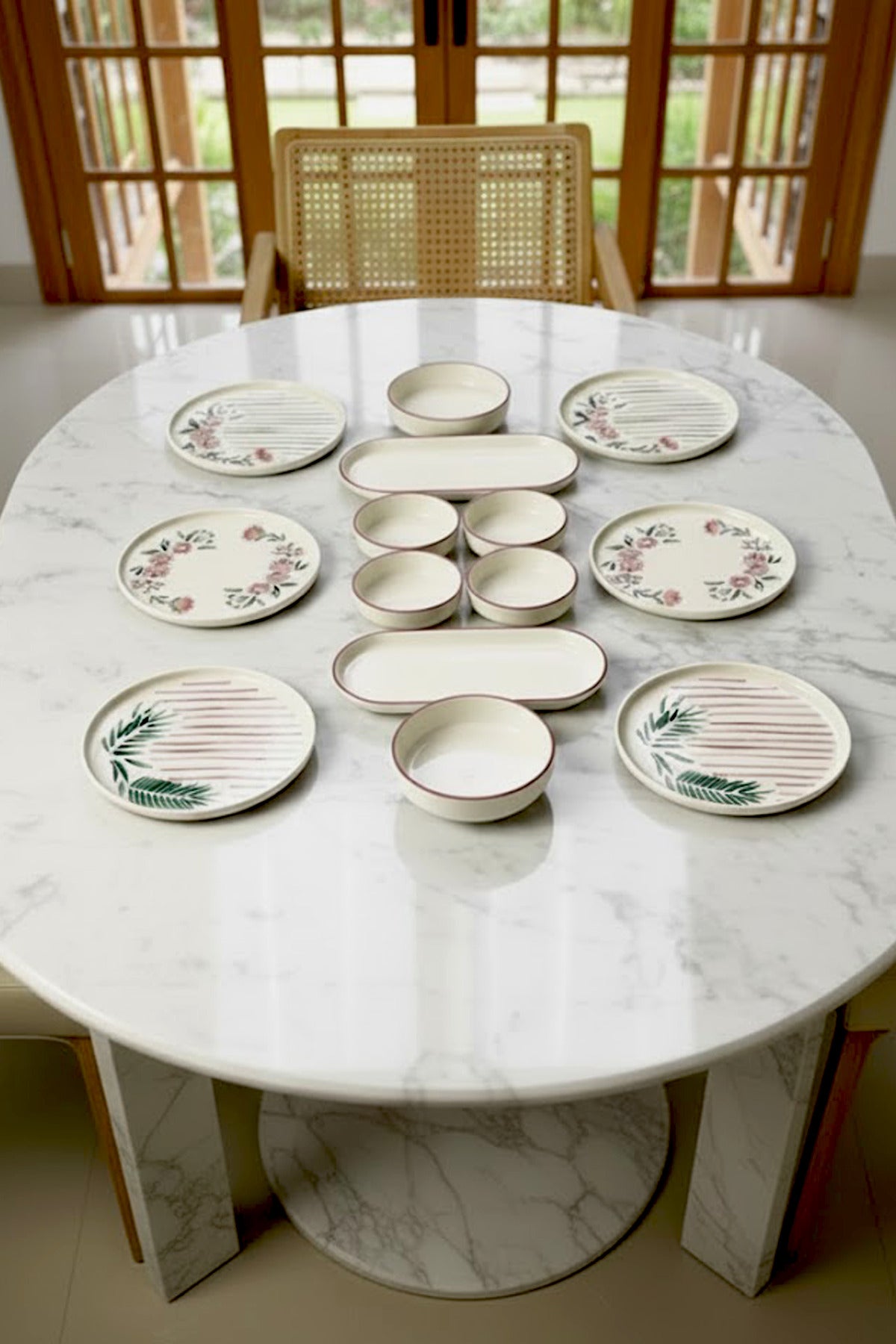 Sakura Stackable Breakfast Set - Luxury Breakfast Presentation Set Plate