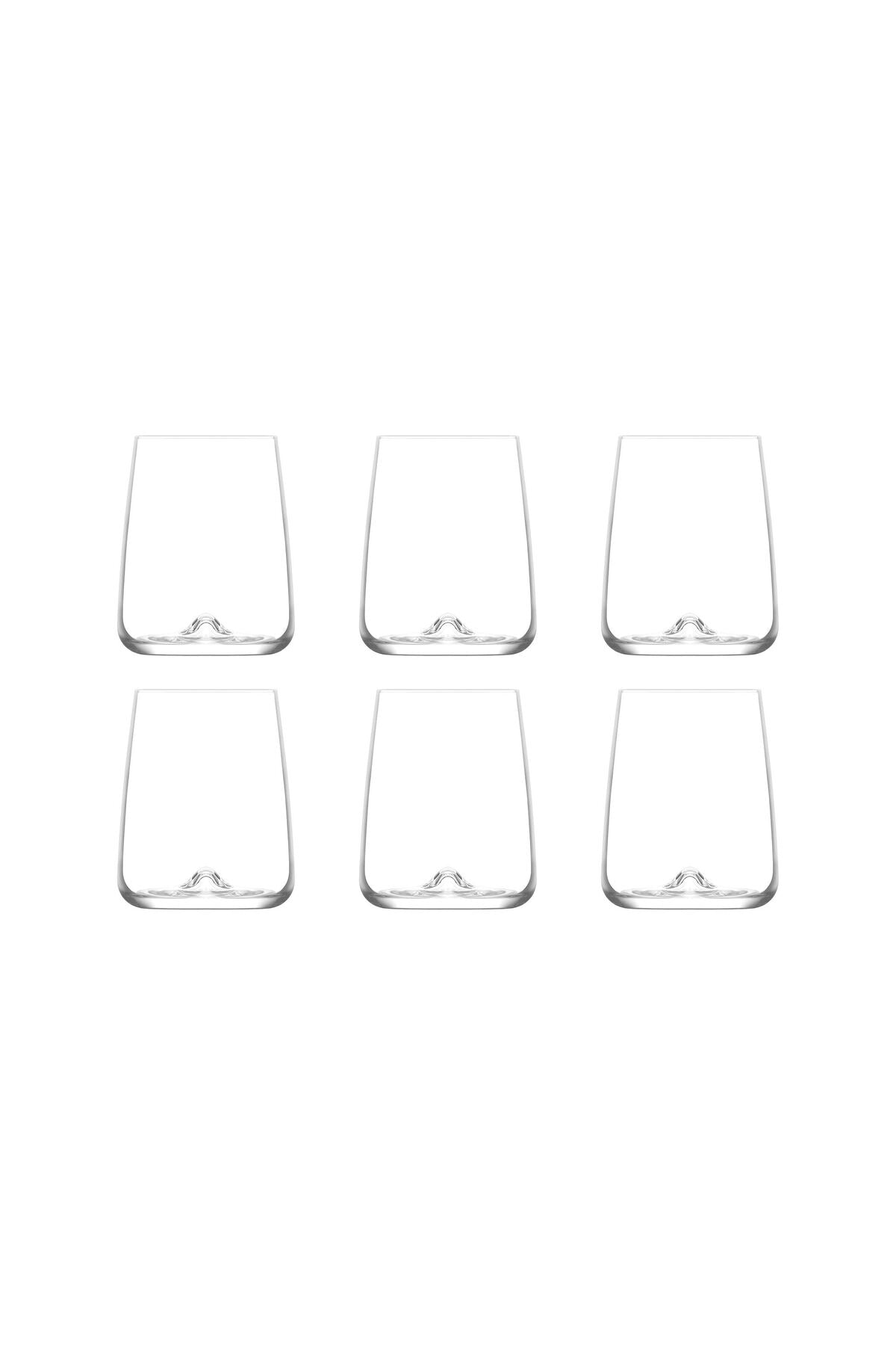 Set de pahare (6 bucăți) 100% sticlă Dimensiune: 7,1 X 7,1 X 10,9 cm / 475 ml / 475 ml (6 bucăți) Transparent