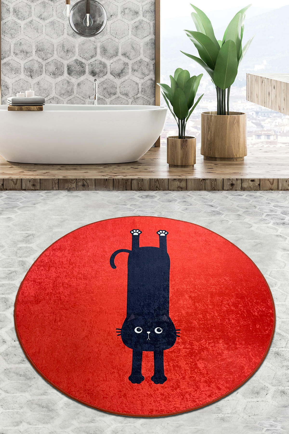 Bathmat Non-Slip Underside Diameter: 80 Cm Comfort Multicolor