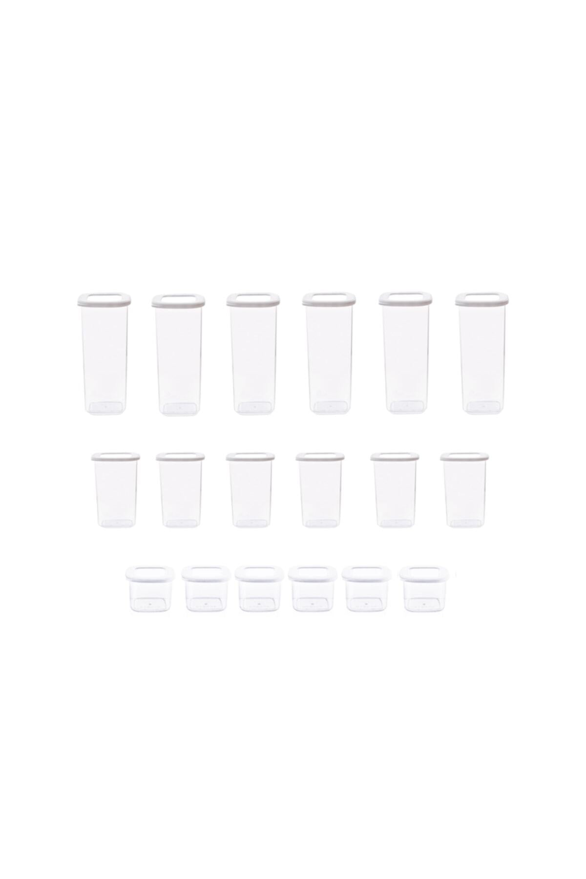 Foil-Labeled Square Food Storage Container 18-Piece Set 6x(0.55 L, 1.2 L, 1.75 L)