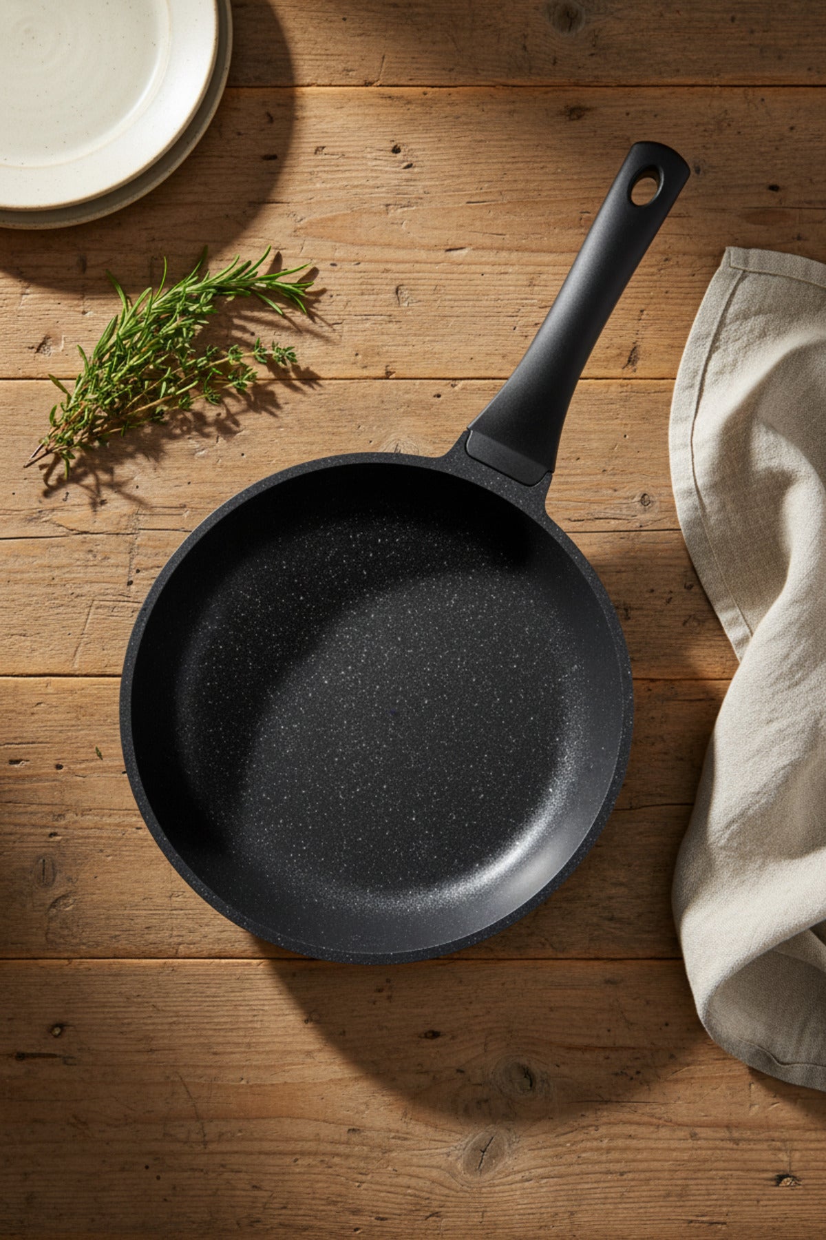 xBernardo Olimpos Granite Cast 2 Piece Frying Pan Set Black
