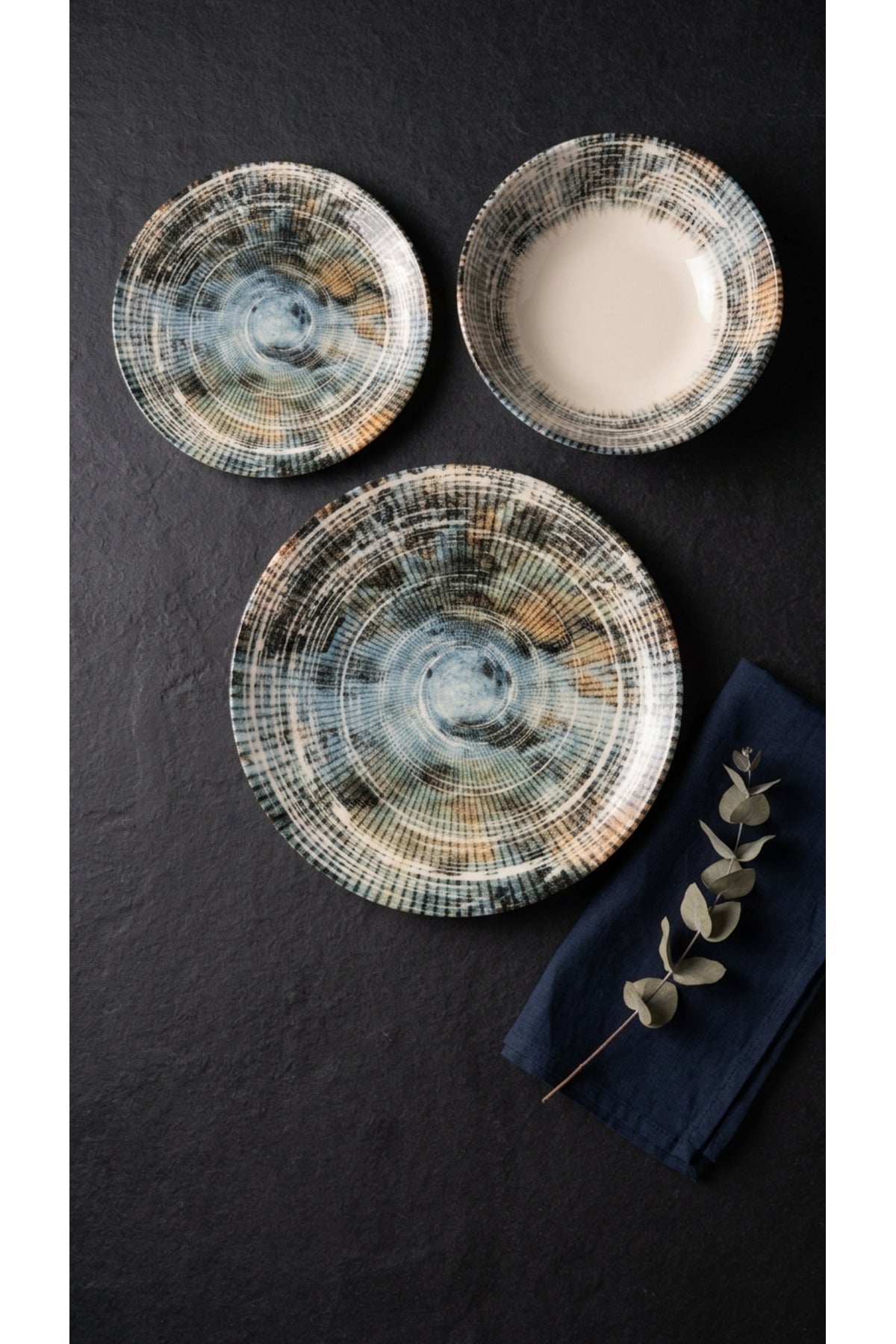 18-Piece Stackable Vortex Dinner Set for 6 People - Premium Dinner Set