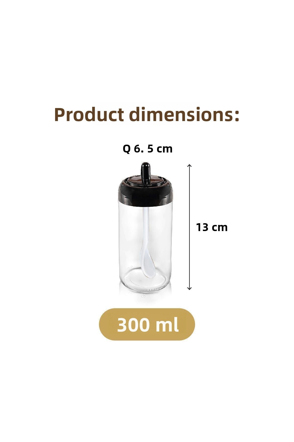 12-Piece Long Spice Set - Glass with Screen Printing Label and Spoon