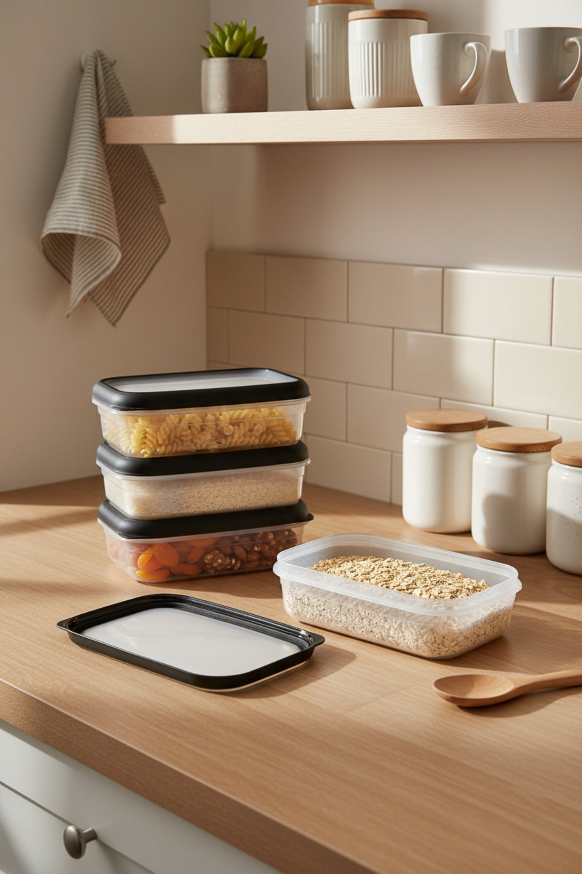 xBernardo Hide Plus 4 Piece Storage Container Set Black
