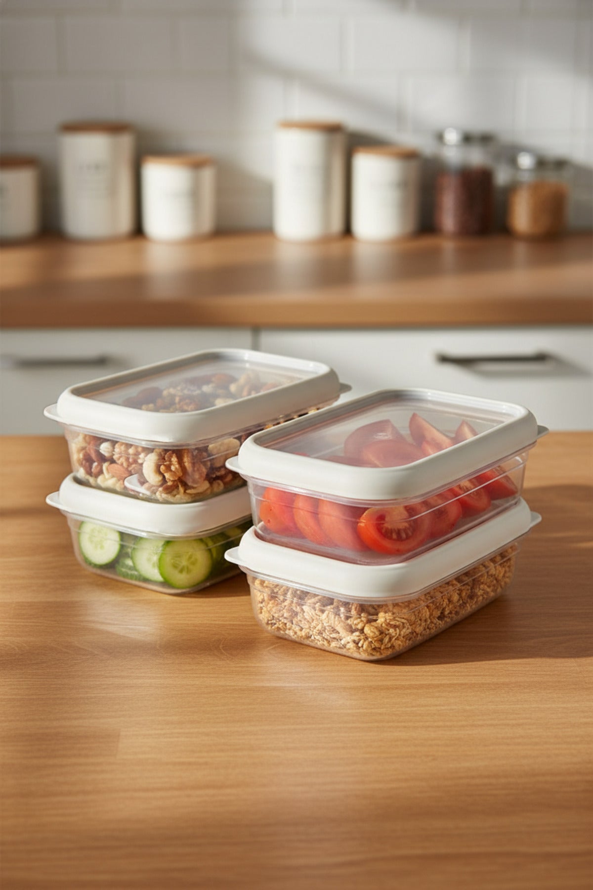 xBernardo Hide Plus 4 Piece Storage Container Set White
