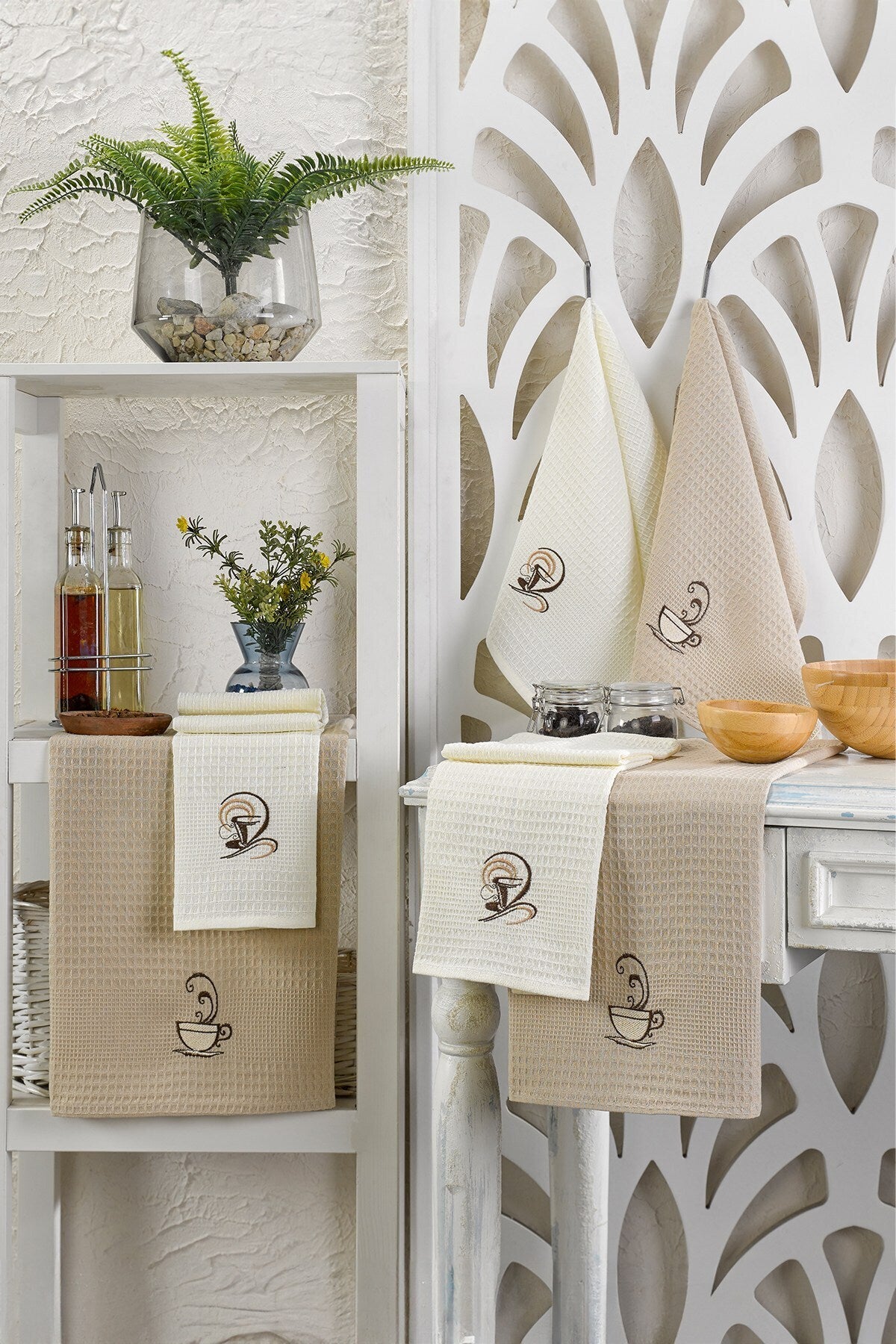 Set Prosoape de Bucătărie (6 Bucăți) Dimensiune: 40 x 60 cm (6 Bucăți) Cafea