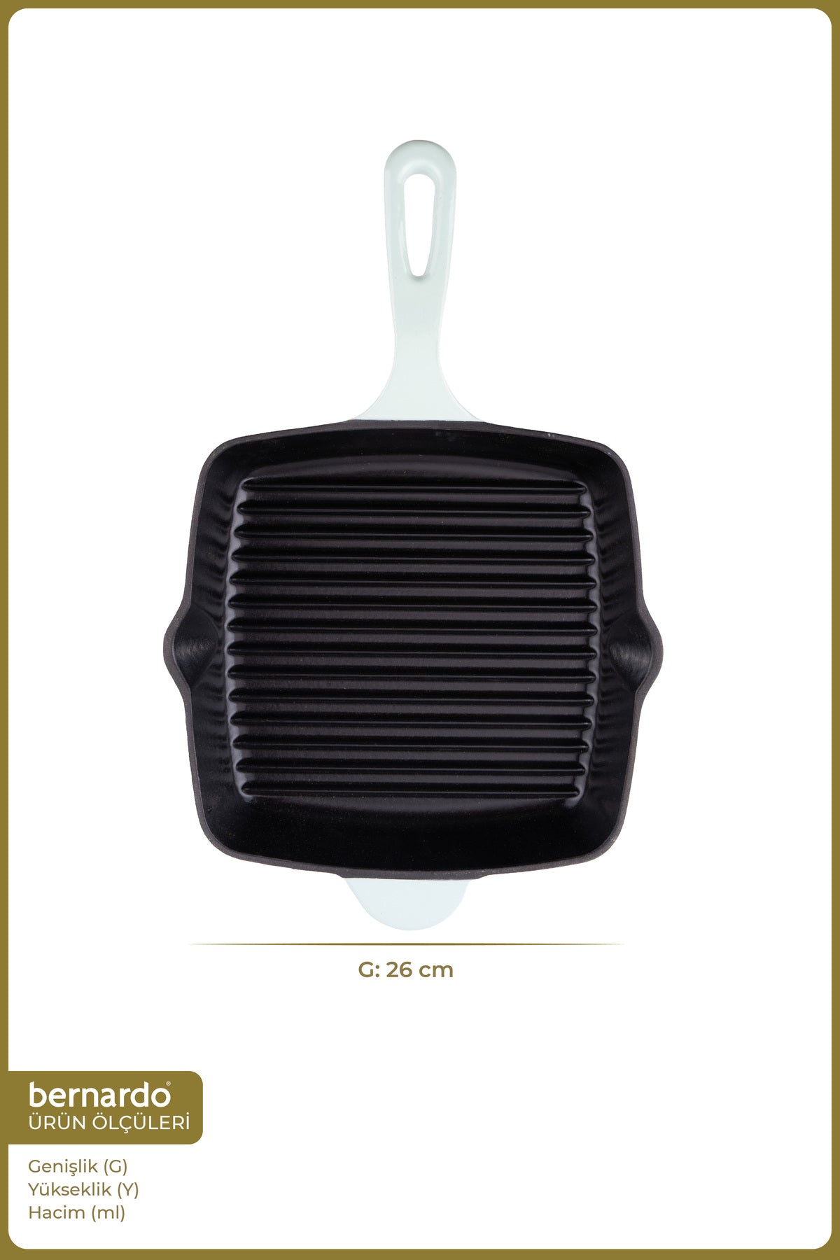 xBernardo Intensa Cast Square Pan Green 26cm