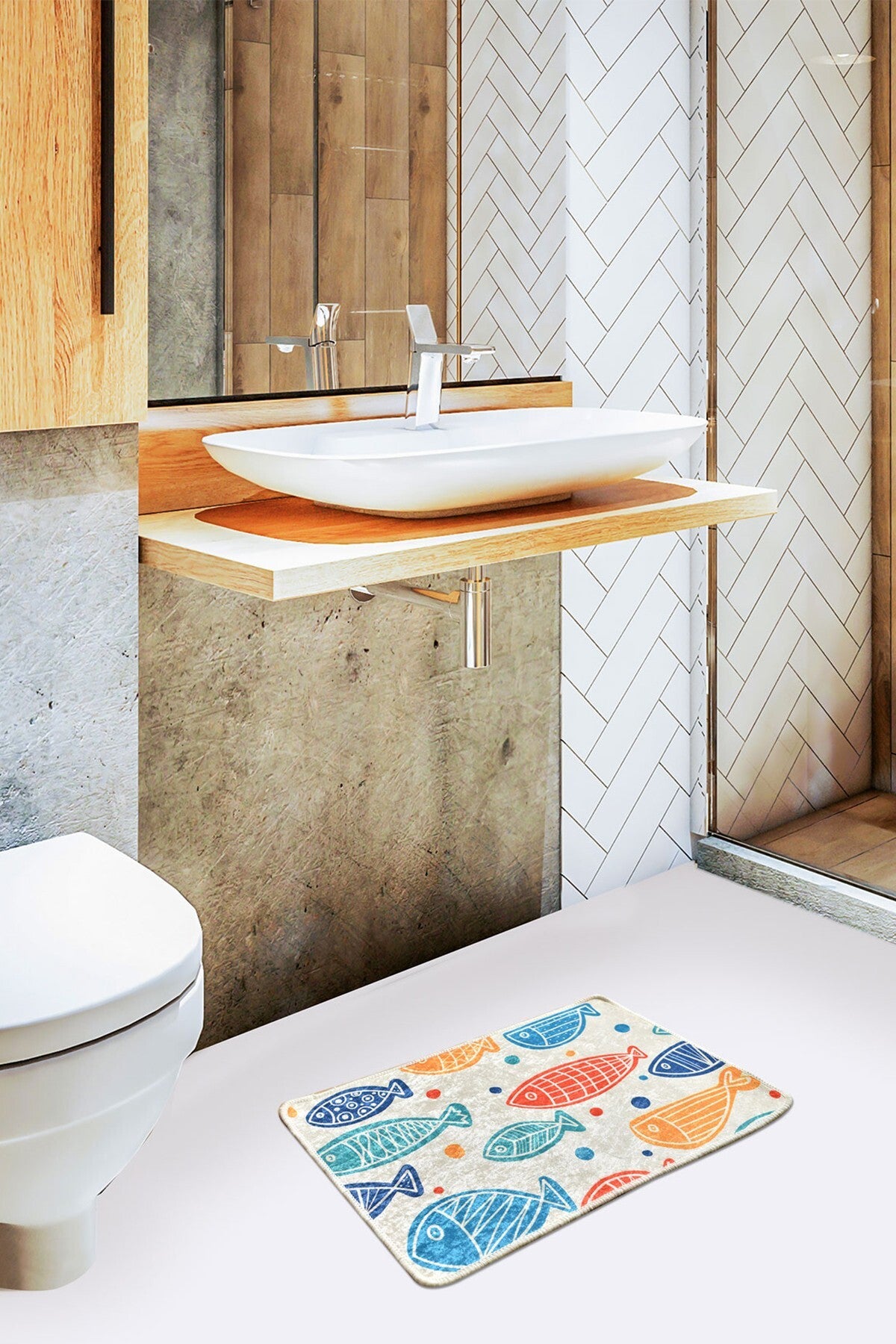 Bathmat Non-Slip Underside Size: 40 X 60 Cm Colorful Multicolor