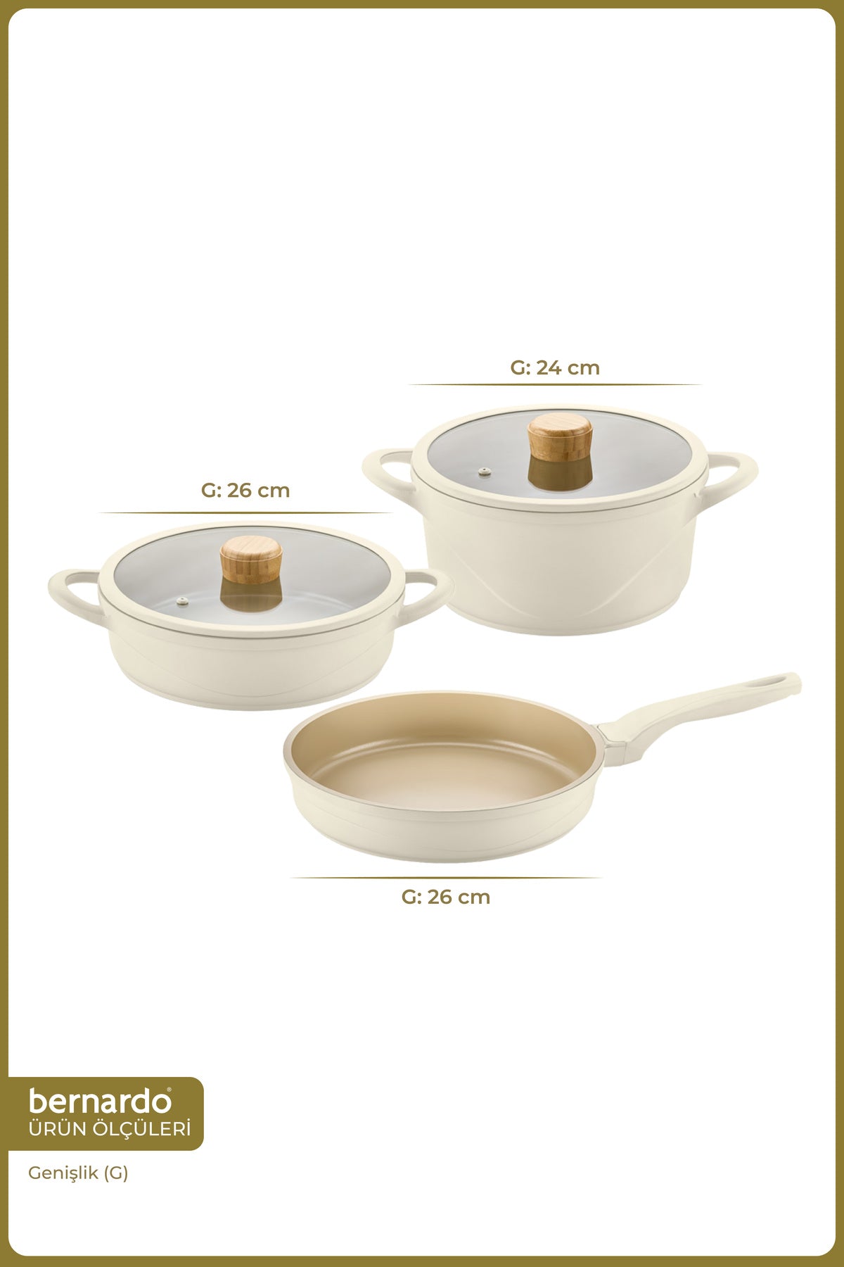 xBernardo Arista 5 Piece Ceramic Cast Pot Set Ivory
