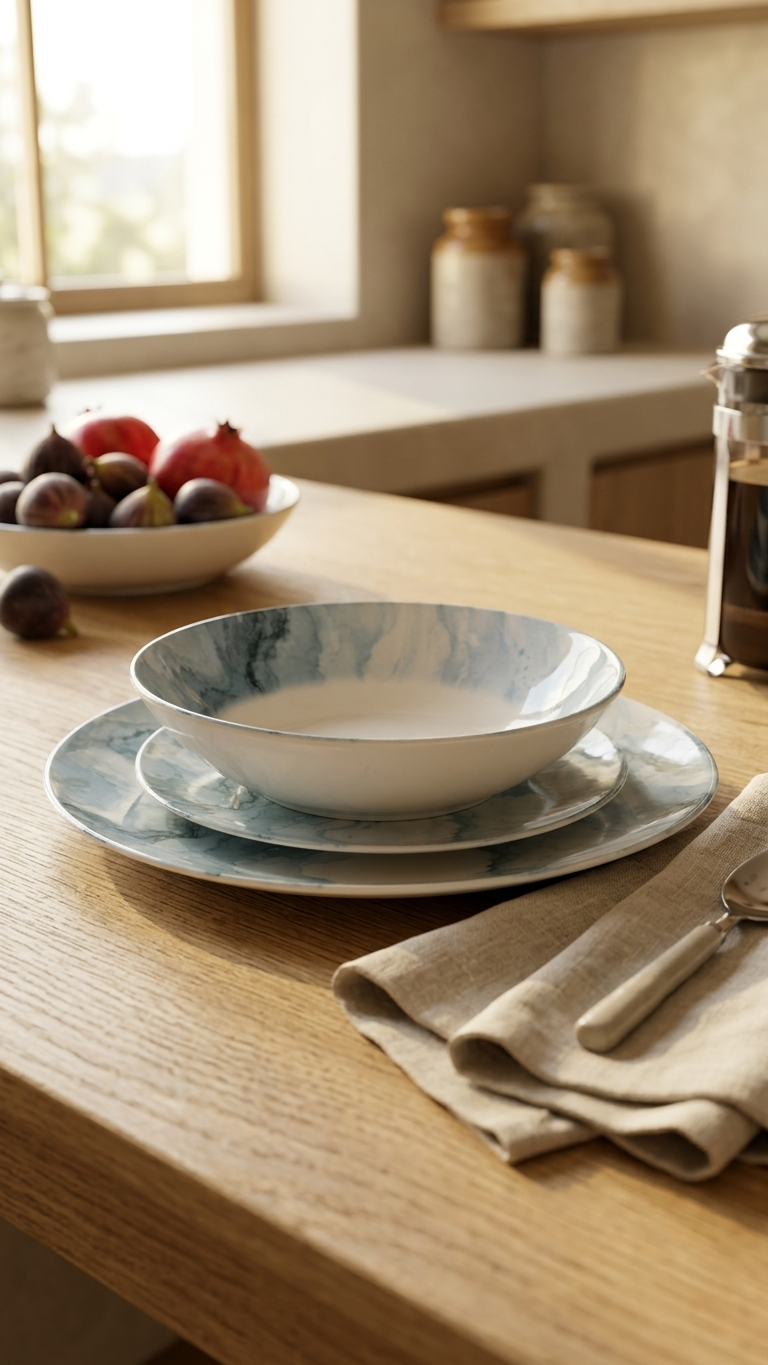 Farika 18 Piece Glacier Dinner Set for 6 People - Premium Dinner Set