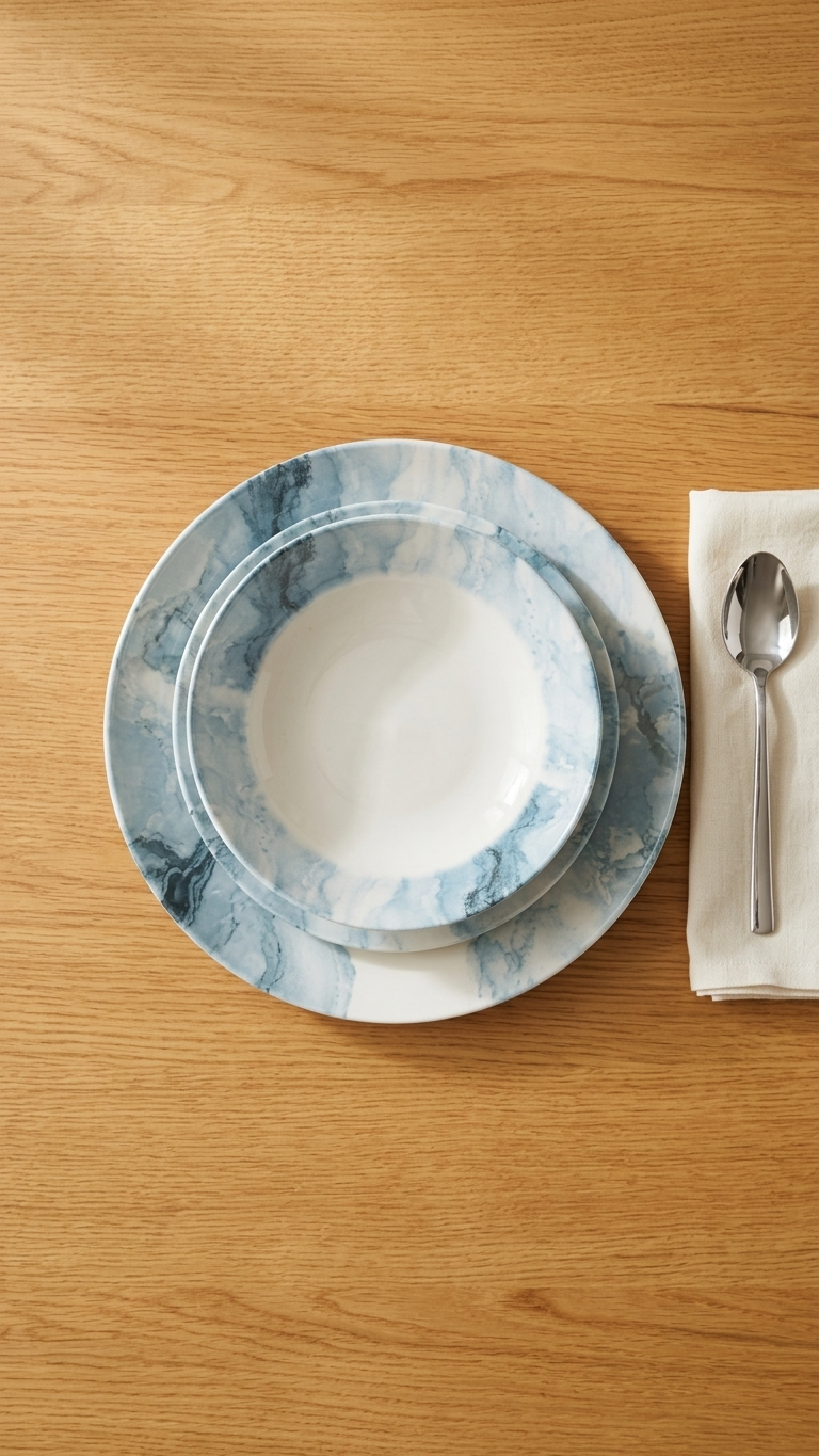 Farika 18 Piece Glacier Dinner Set for 6 People - Premium Dinner Set