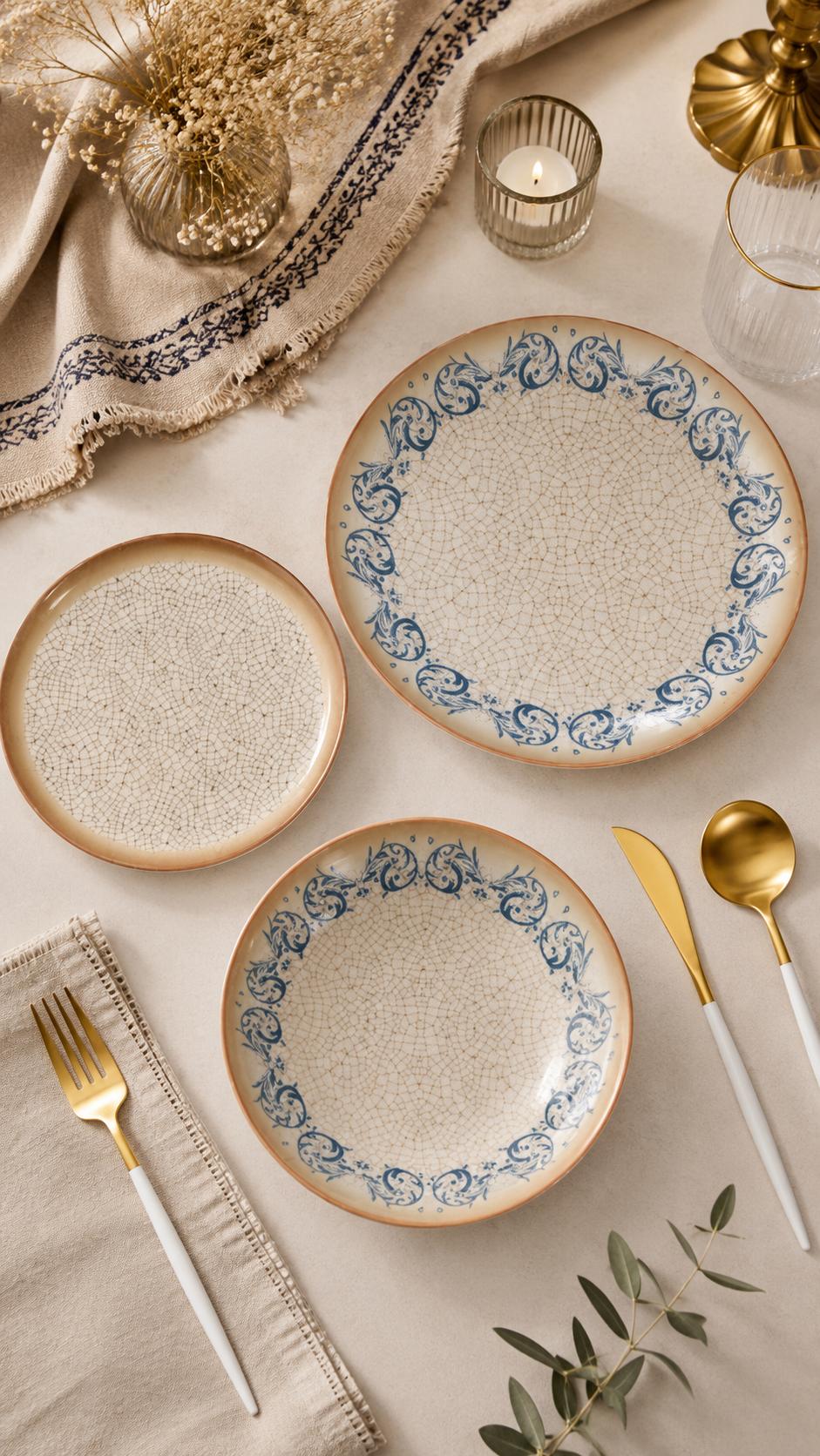 Farika 18 Piece Larin Dinner Set for 6 People - Premium Dinner Set
