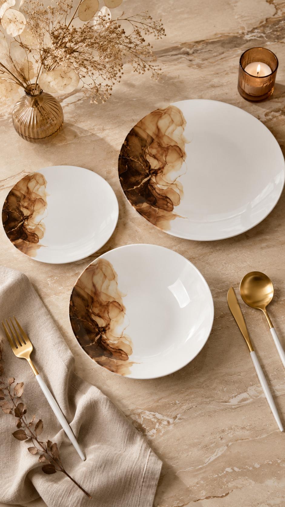Farika 18 Piece Oasis Dinner Set for 6 People - Premium Dinner Set