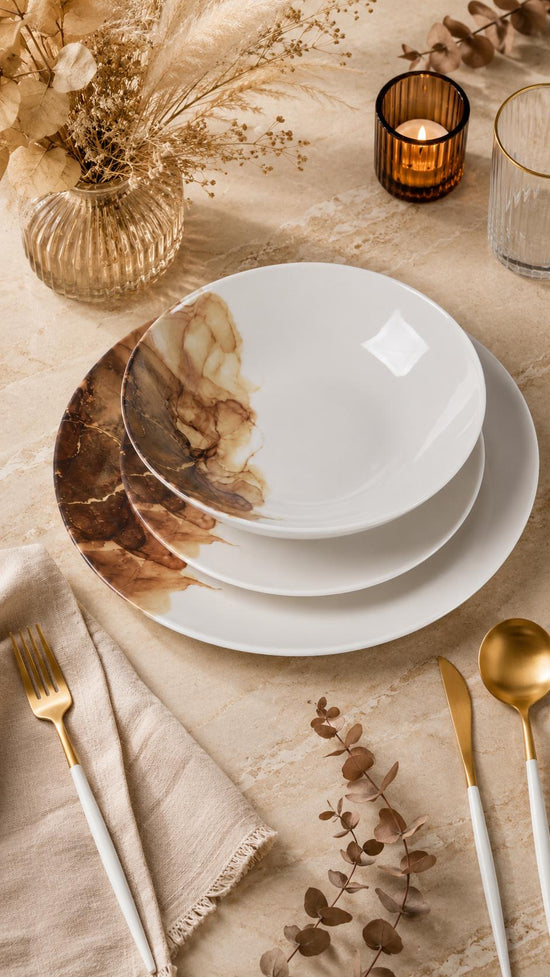 Farika 18 Piece Oasis Dinner Set for 6 People - Premium Dinner Set