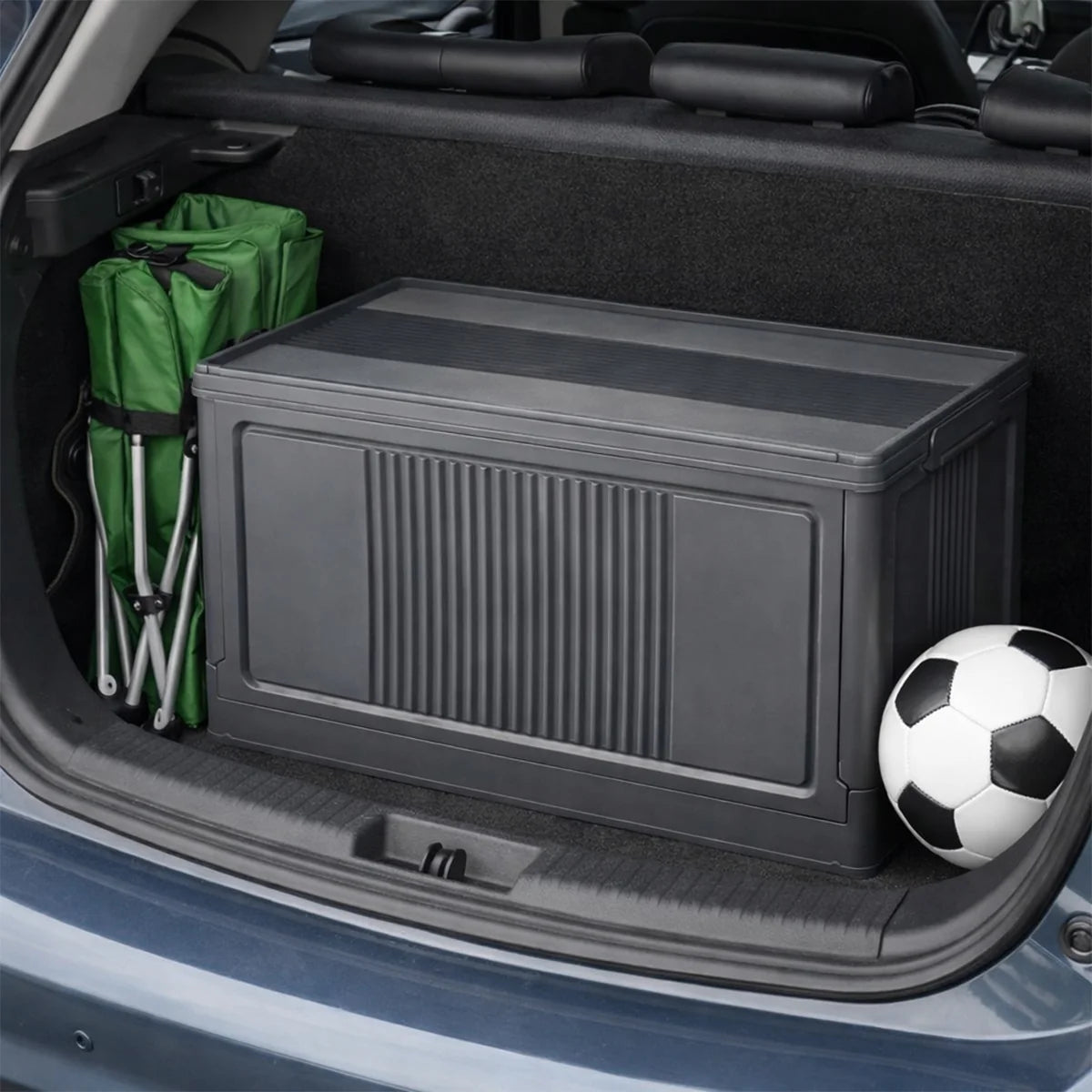 Modern Portable Storage Organizer Box Anthracite (32x54x32 cm)