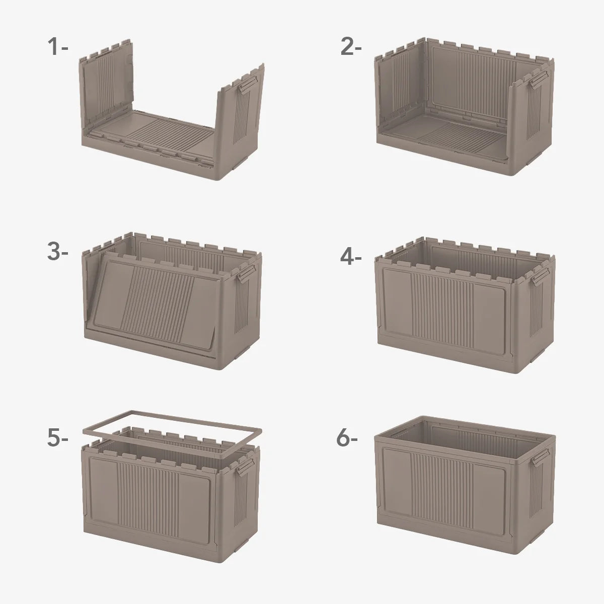Modern Portable Storage Organizer Box Earth Brown (32x54x32 cm)