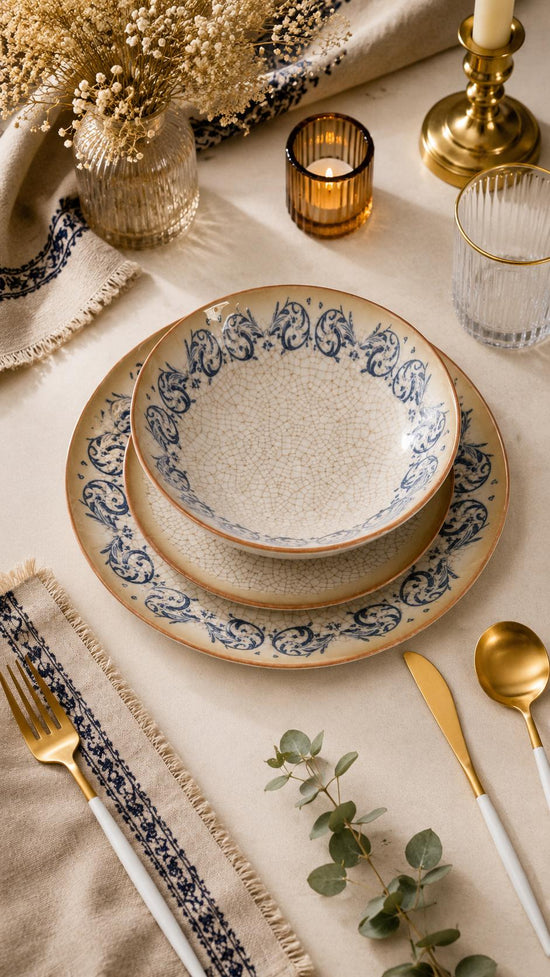 Farika 18 Piece Larin Dinner Set for 6 People - Premium Dinner Set
