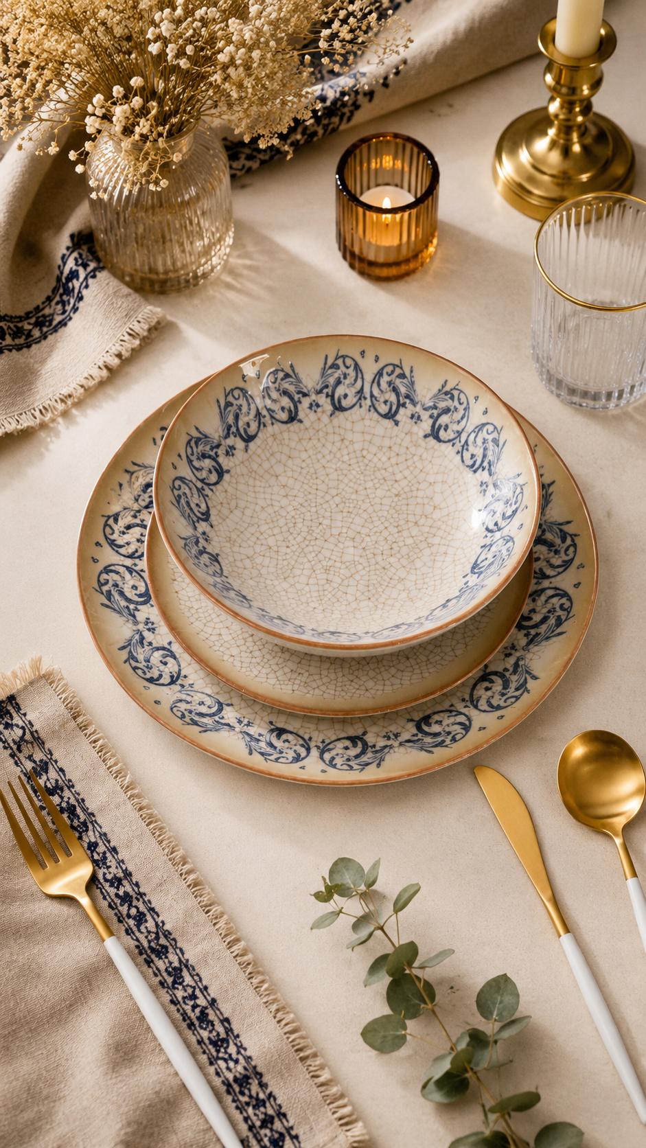 Farika 18 Piece Larin Dinner Set for 6 People - Premium Dinner Set