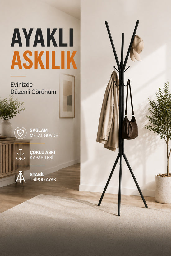Modern Tripod Metal Coat Rack – 160 cm