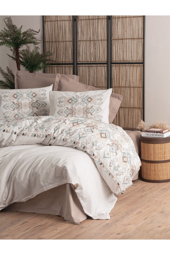 Ranforce Single Quilt Cover Set Quilt Cover: 160 X 220 Cm Flat Sheet: 160 X 240 Cm Pillowcase: 50 X 70 Cm (1 Piece) Asilo - Brown