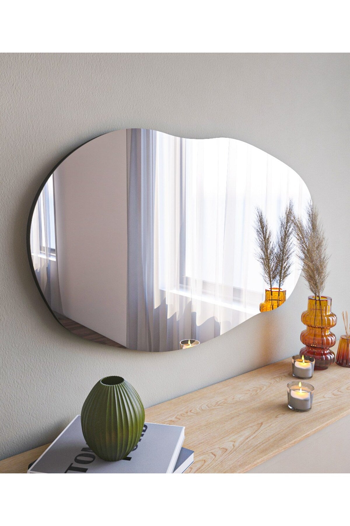 Mirror Dresser Mirror Width: 52 Cm Height: 89 Cm Depth: 2,2 Cm Black