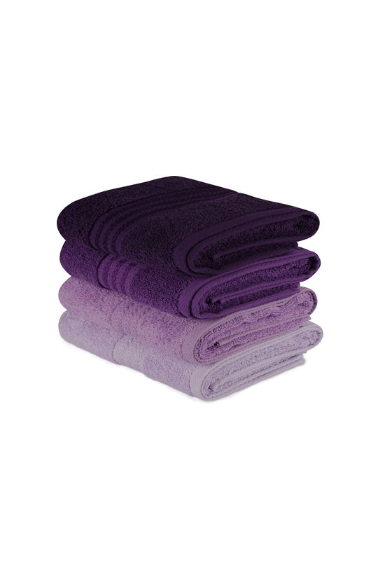 Wash Towel Set (4 Pieces) Size: 30 X 50 Cm (4 Pieces) Rainbow - Lilac