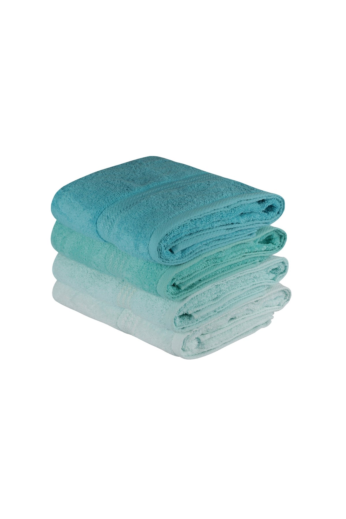 Set prosoape de baie (4 piese) Prosop de baie: 70 x 140 cm (4 bucăți) Curcubeu - Verde apă