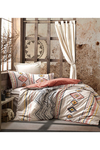 Ranforce Double Quilt Cover Set Quilt Cover: 200 X 220 Cm Flat Sheet: 240 X 260 Cm Pillowcase: 50 X 70 Cm (2 Pieces) Felix - Tile Red