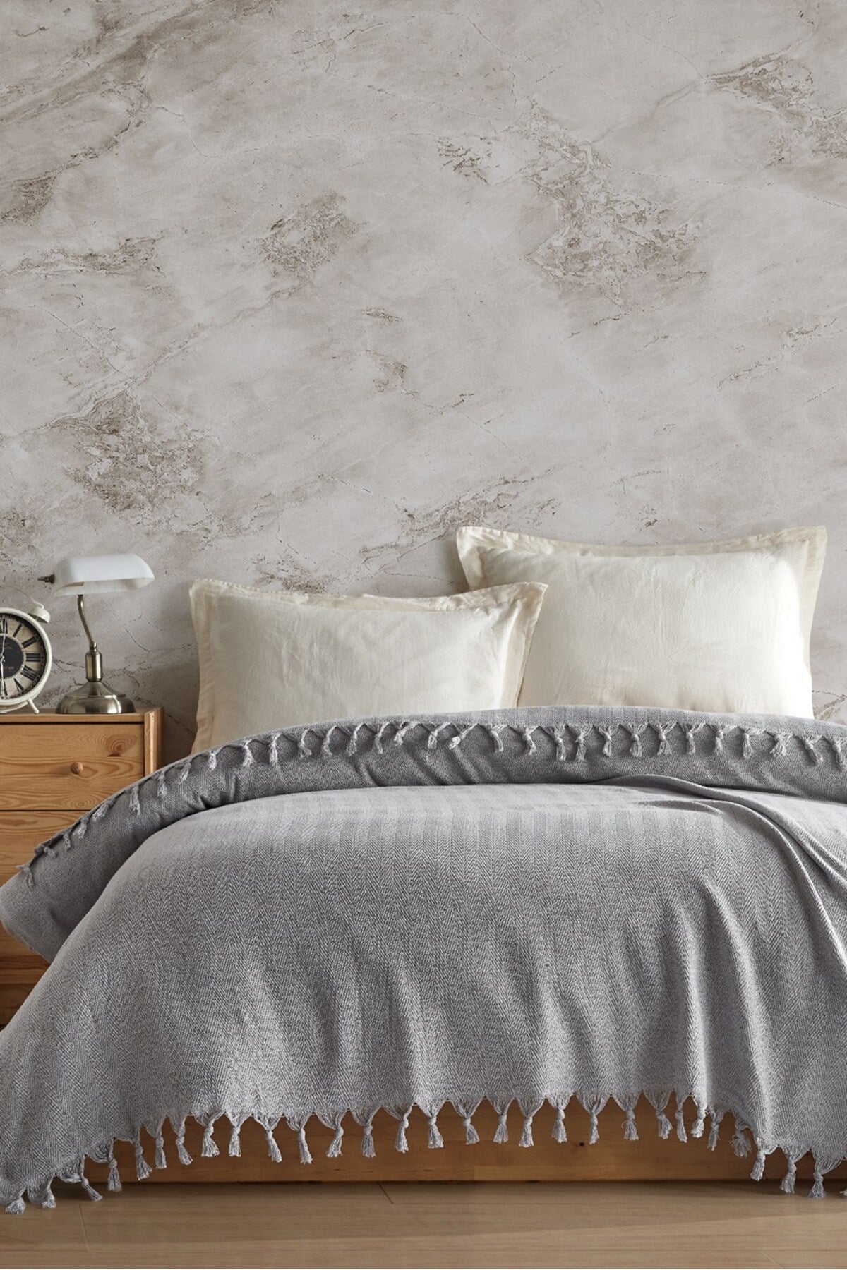 Pique dublu Dimensiune: 200 x 220 cm Gri deschis