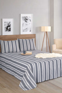 Double Sheet Set Flat Sheet: 220 X 240 Cm (1 Piece) Pillowcase: 50 X 70 Cm (2 Pieces) Anthracite