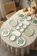 14 Piece Stackable Fall Leaf Breakfast Set for 6 People - Luxury Breakfast Presentation Set Plate