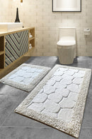 Bathmat Set (2 Pieces) Non-Slip Underside Bathmat: 50 X 60 Cm (1 Piece) Bathmat: 60 X 100 Cm (1 Piece) Stone - Ecru