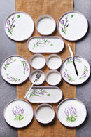 14-Piece Lavender Stackable Breakfast Set 6 People - Luxury Breakfast Presentation Set Plate