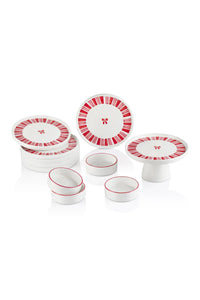 11 Piece Handmade Ribbon Breakfast Set with Footed Serving Stand – Luxury Serving Set