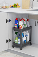2-Tier Organizer - Kitchen and Bathroom Shelf, Cabinet and Under-Counter Sink, Detergent Holder