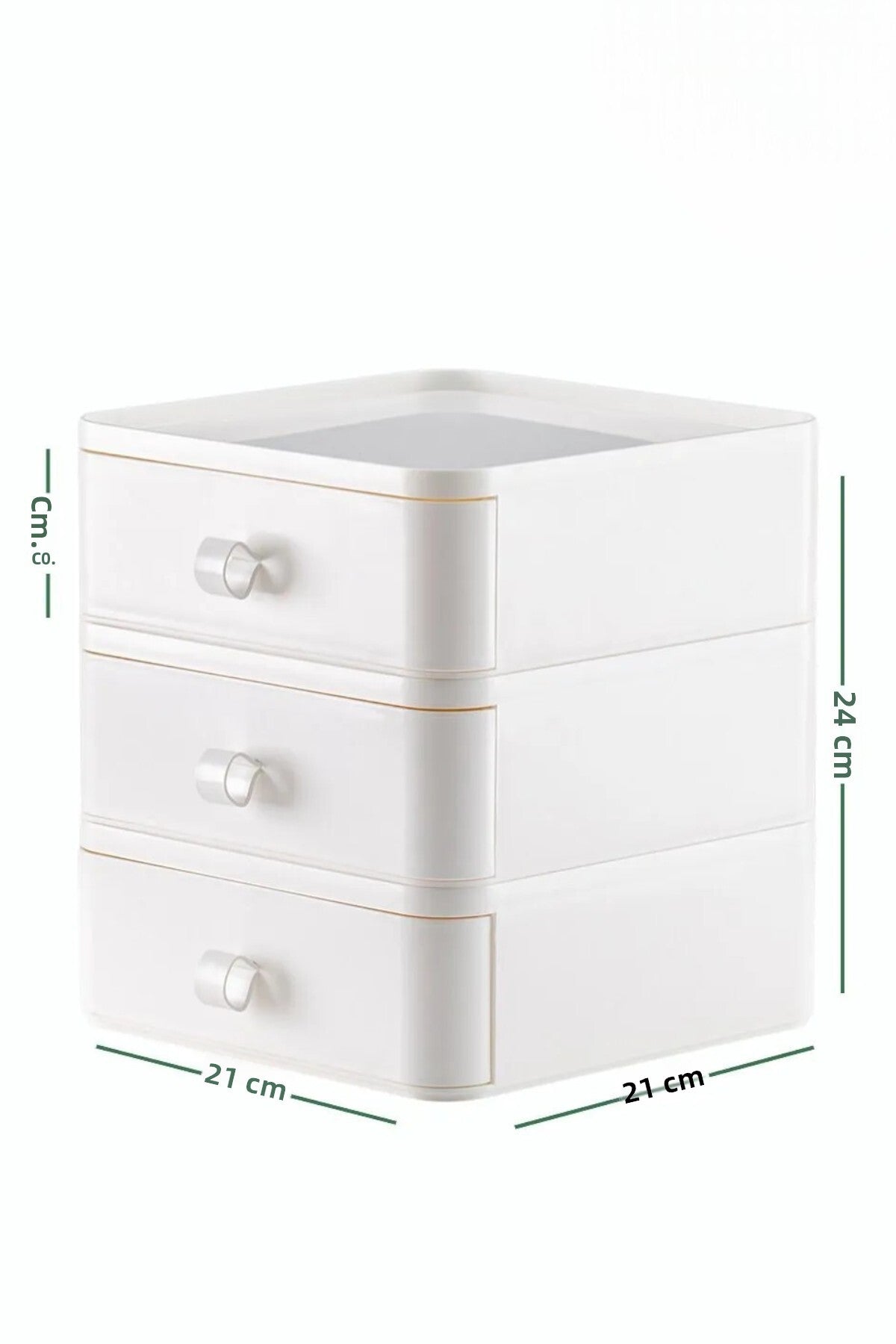 Set de 3 Organizatoare de Bijuterii, Machiaj și Cosmetice cu Sertare, Suport Organizator cu Sertare pentru Birou
