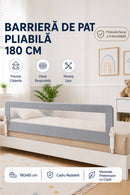 Baby Bed Rail Wooden 180 cm Grey