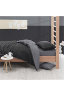 Set cuvertură plapumă pentru o persoană: Husă pilotă: 160 x 220 cm (1 bucată) Cearșaf de pat: 160 x 240 cm (1 bucată) Față de pernă: 50 x 70 cm (1 bucată) Amestec - Negru, Fume