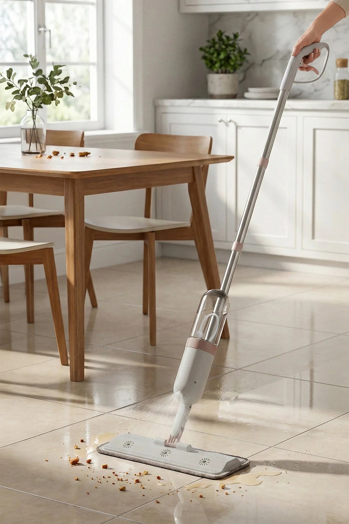 Spray Mop Cleaning Set Velcro Microfiber Cloth Upwards-Oriented Use