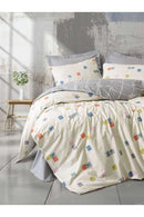 Ranforce Double Quilt Cover Set Quilt Cover: 200 X 220 Cm Fitted Sheet: 160 X 200+30 Cm Pillowcase: 50 X 70 Cm (2 Pieces) Grey