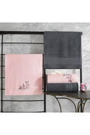 Towel Set (4 Pieces) Bath Towel: 90 X 150 Cm (2 Pieces) Hand Towel: 50 X 90 Cm (2 Pieces) Hamam SetÄ± Colorful - Anthracite, Pink