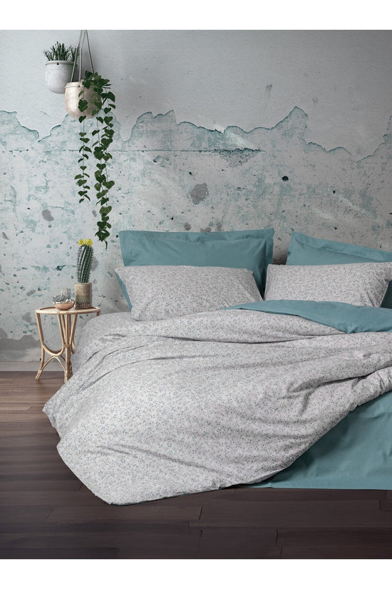 Ranforce Double Quilt Cover Set Quilt Cover: 200 X 220 Cm Fitted Sheet: 160 X 200+30 Cm Pillowcase: 50 X 70 Cm (2 Pieces) Mint