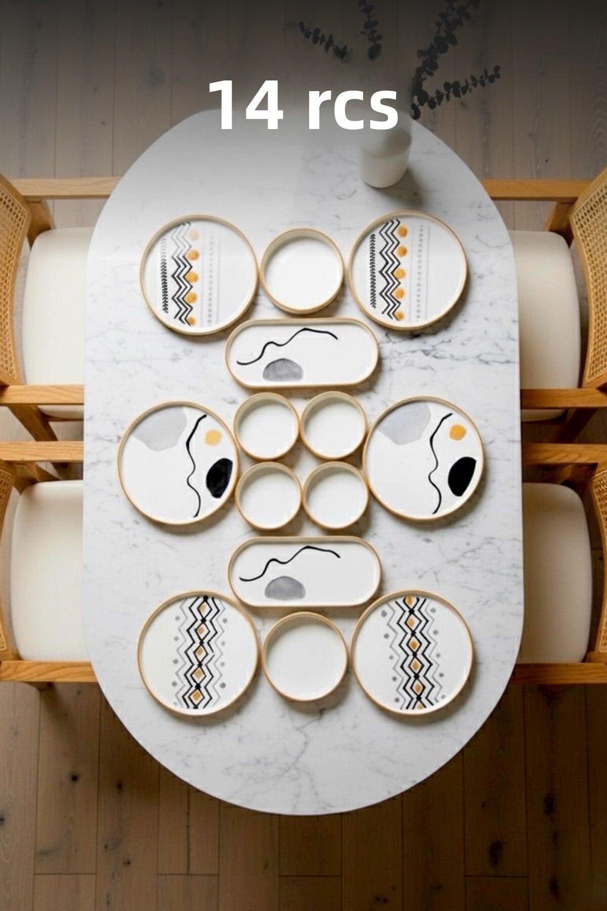 Axial Stackable Breakfast Set - Luxury Breakfast Presentation Set Plate