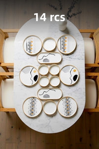 Axial Stackable Breakfast Set - Luxury Breakfast Presentation Set Plate