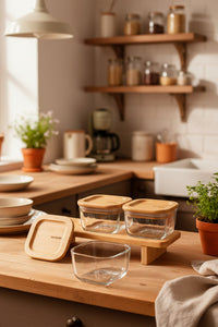 xBernardo Lunaya 3 Piece Bamboo Stand Breakfast Set Medium