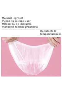 Set of 100 Elastic Food and Bowl Covers, Plastic, fits 12–40 cm
